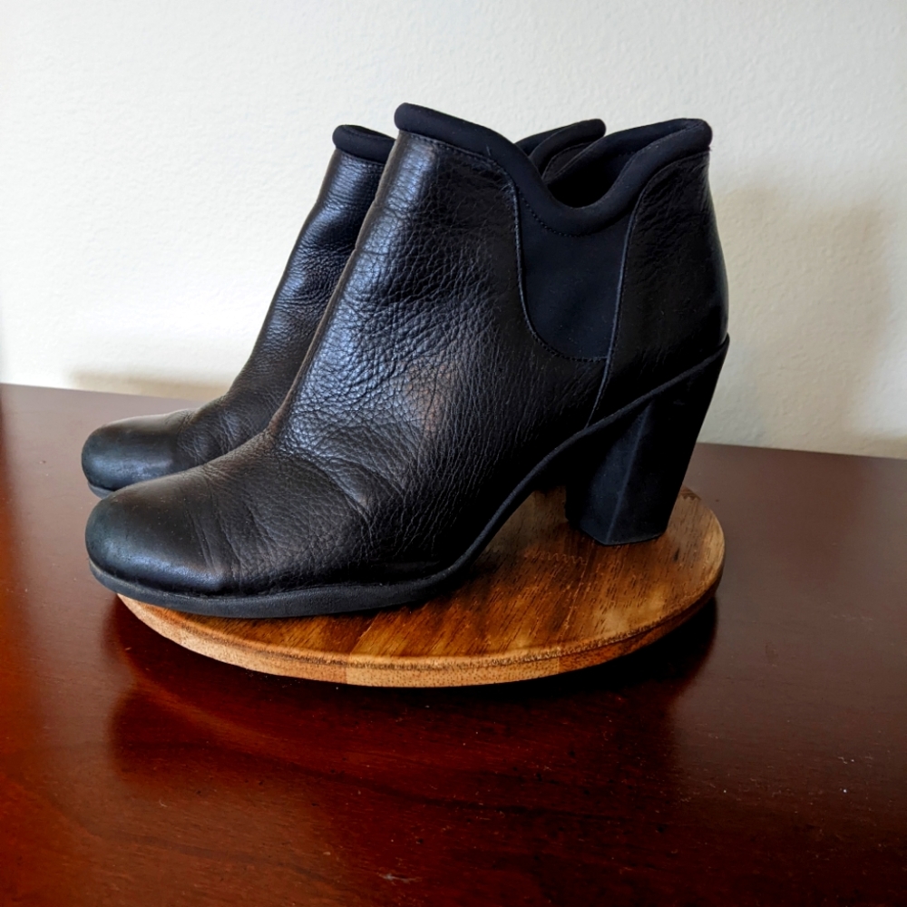 Clarks Black Leather Booties